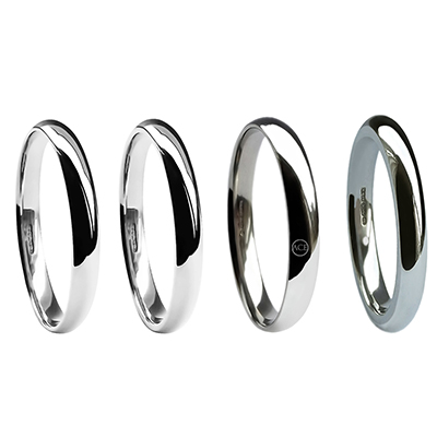2mm 950 Platinum Court Shape Wedding Rings