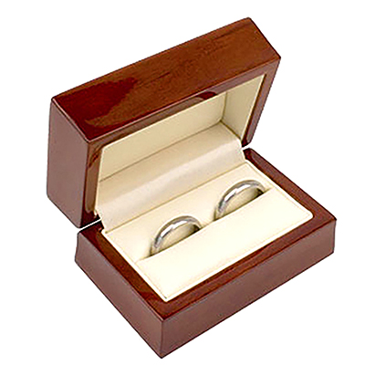 Mahogany Effect Double Ring Boxes