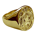 18ct Family Crest Rings Solid Gold Stamped Oval Signet Rings
