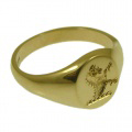 18ct Family Crest Rings Solid Gold Stamped Oval Signet Rings