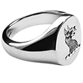 925 Silver Family Crest Rings Stamped Oval Signet Rings
