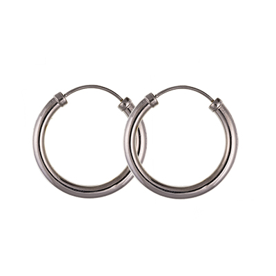 Men's white Gold Hoop earrings