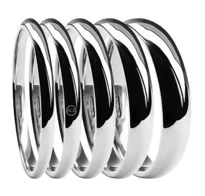 2mm 3mm 4mm 5mm 6mm 950 Platinum Court Shape Wedding Rings
