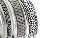 Laser Engraved Titanium & Black Zirconium Rings