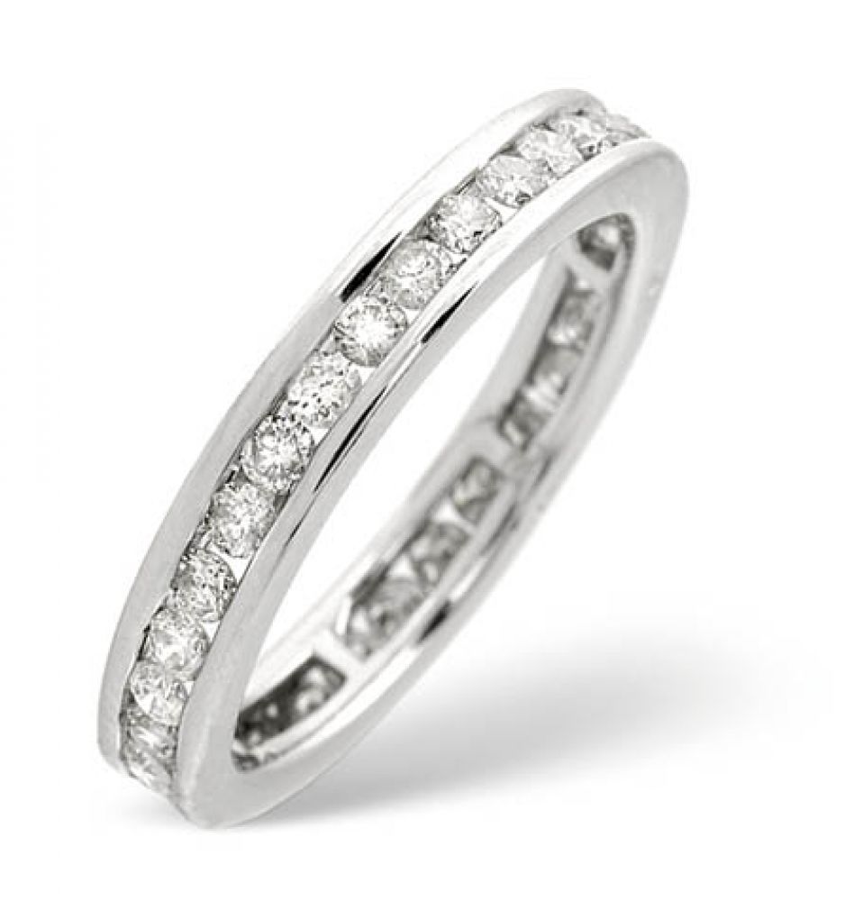 9ct 0.91ct White Gold Full Eternity Diamond Ring