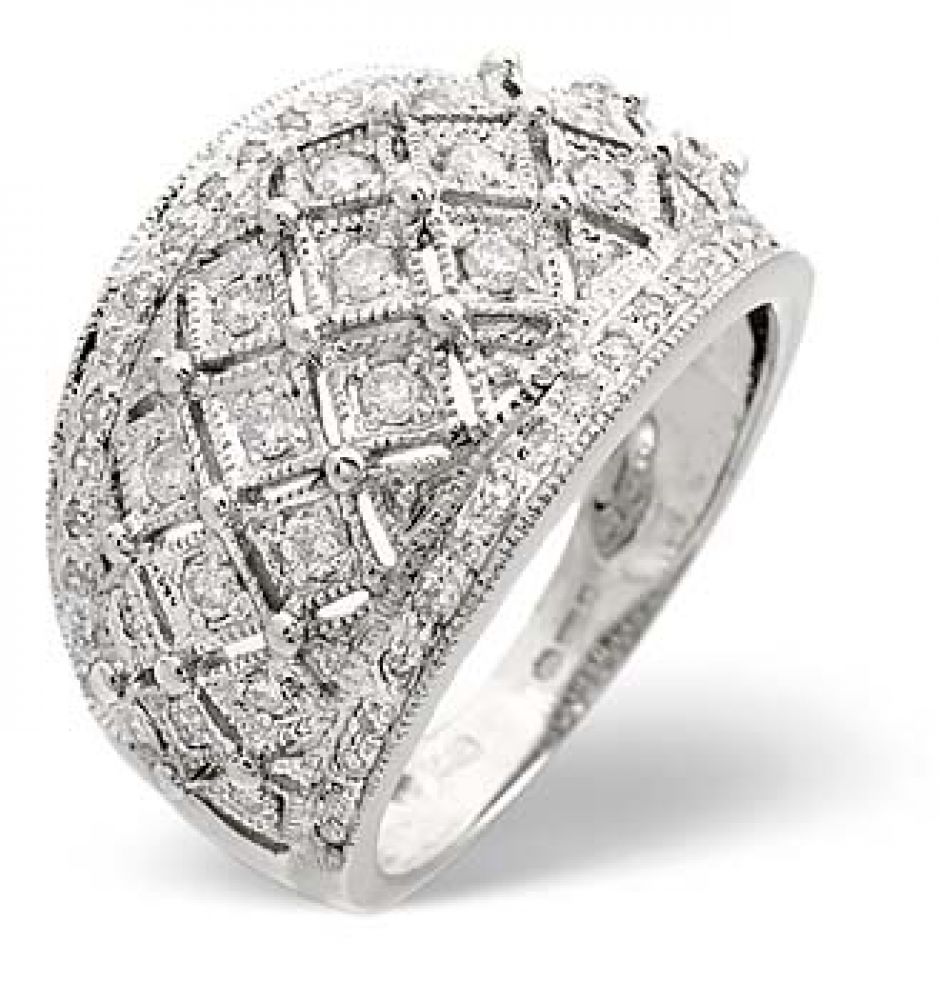 9ct 0.50ct White Gold Ladies Diamond Ring