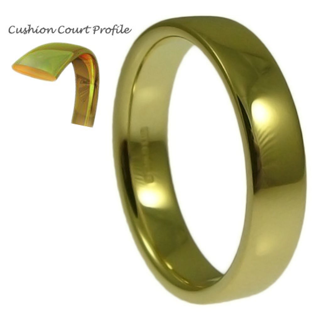 5mm 18ct Yellow Gold Heavy Cushion Court Comfort Wedding Rings Bands