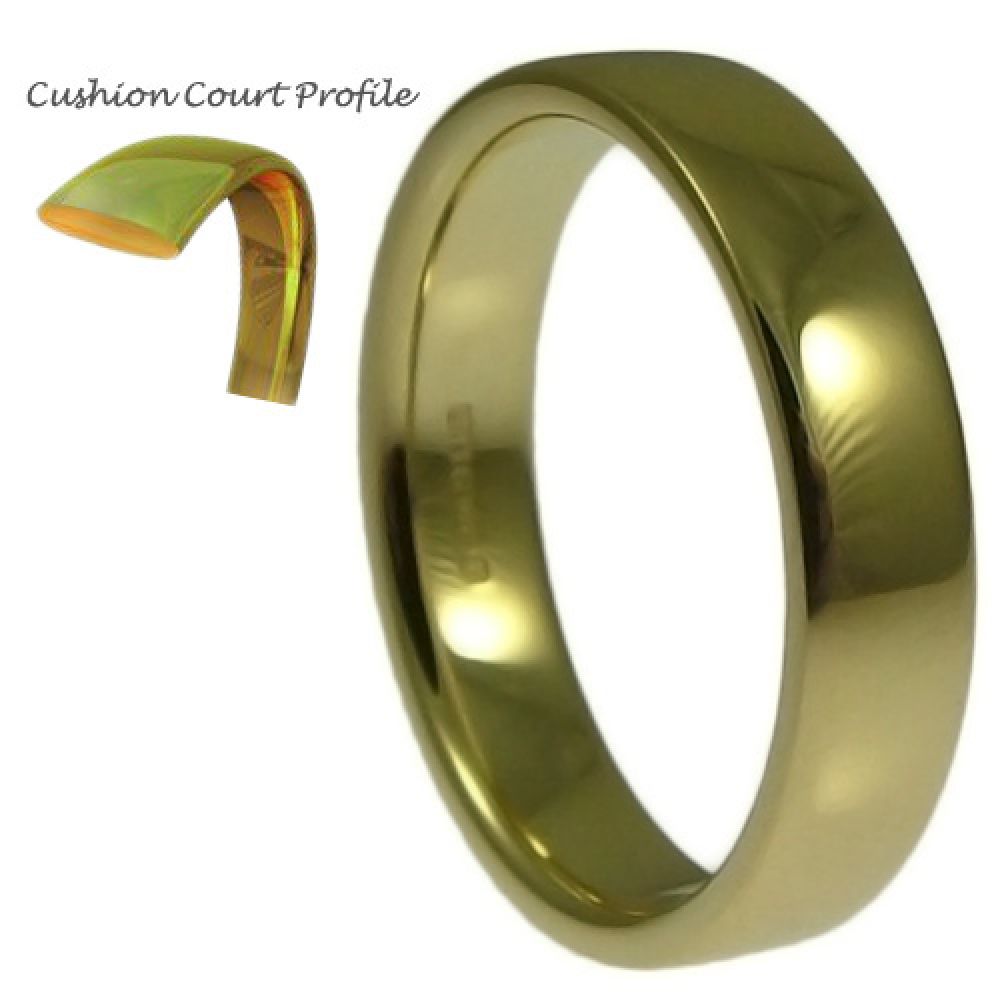 5mm 9ct Yellow Gold Heavy Cushion Court Comfort Wedding Rings Bands