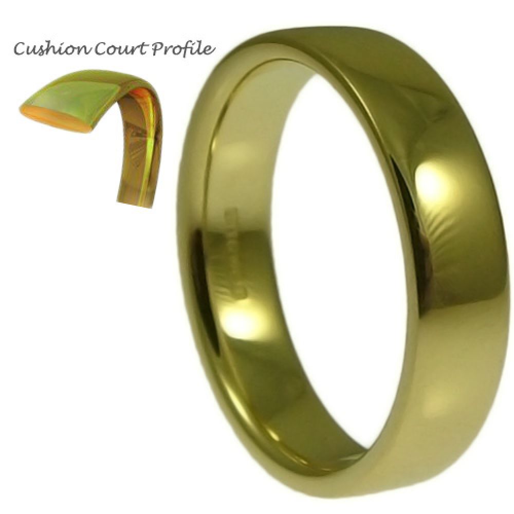 6mm 18ct Yellow Gold Heavy Cushion Court Comfort Wedding Rings Bands