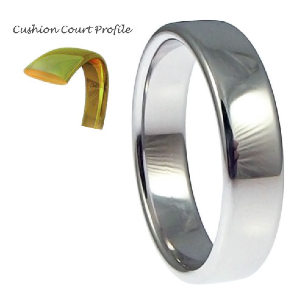 6mm 950 Platinum Heavy Cushion Court Comfort Wedding Rings Bands