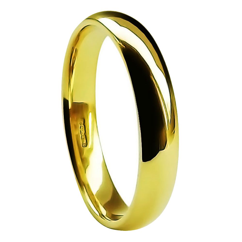 5mm 18ct Yellow Gold Light Court Comfort Wedding Rings Bands