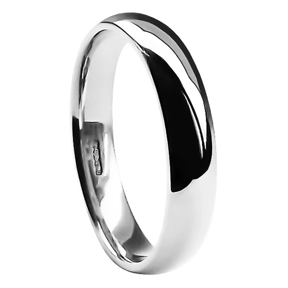 6mm 9ct White Gold Light Court Comfort Wedding Rings Bands