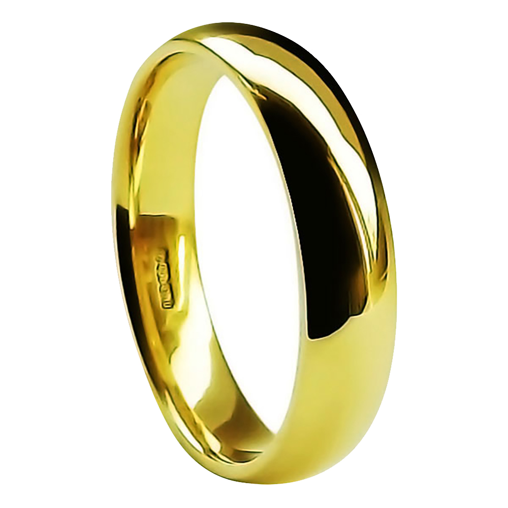 8mm 18ct Yellow Gold Light Court Comfort Wedding Rings Bands