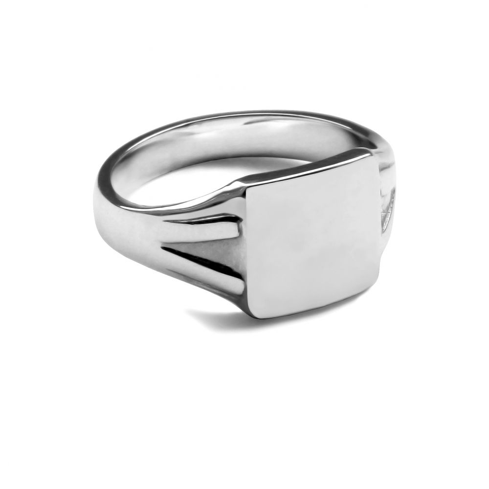 925 Sterling Silver Square Signet Rings 10 x 10mm