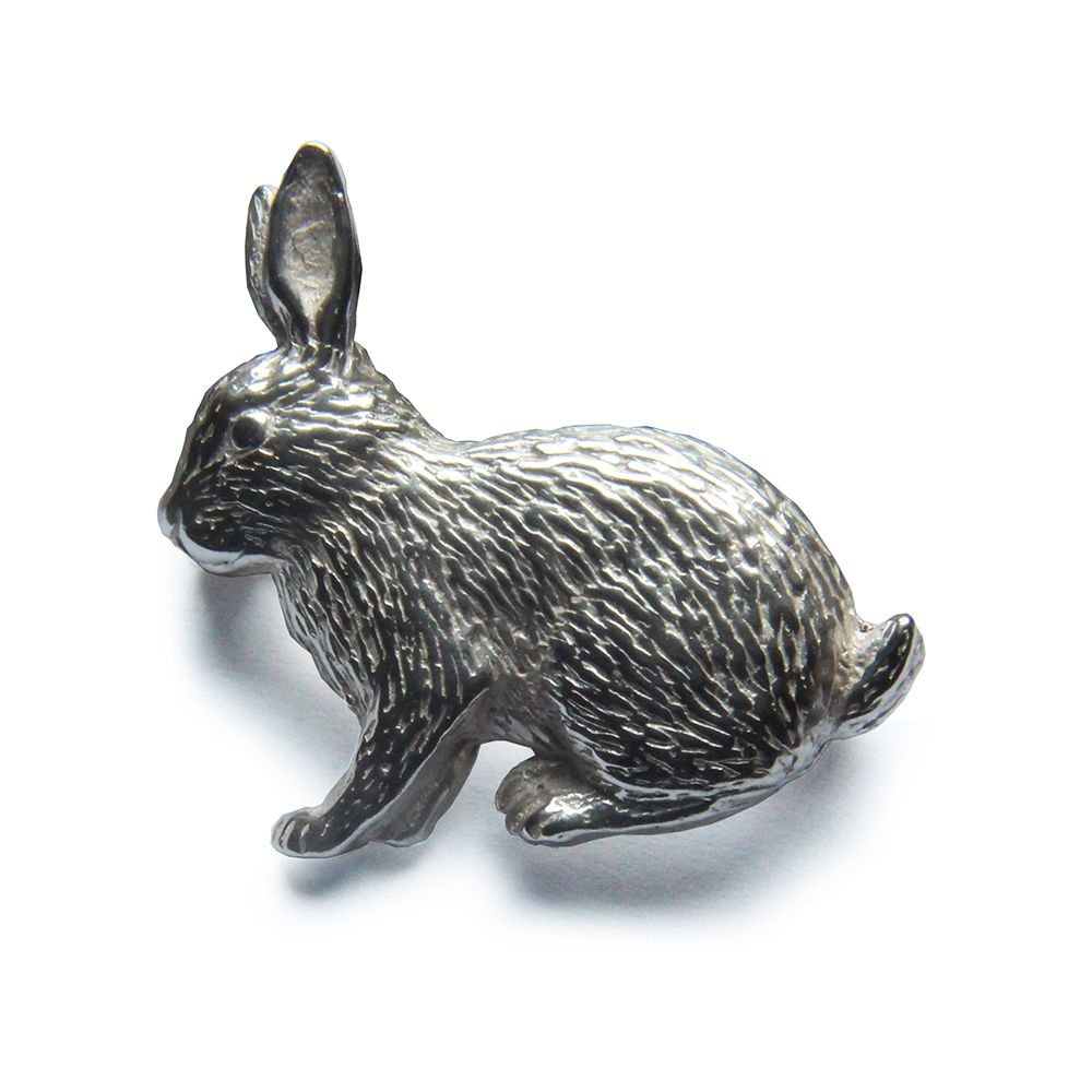 925 Sterling Silver Hare Brooch 28 x 28 x 8mm