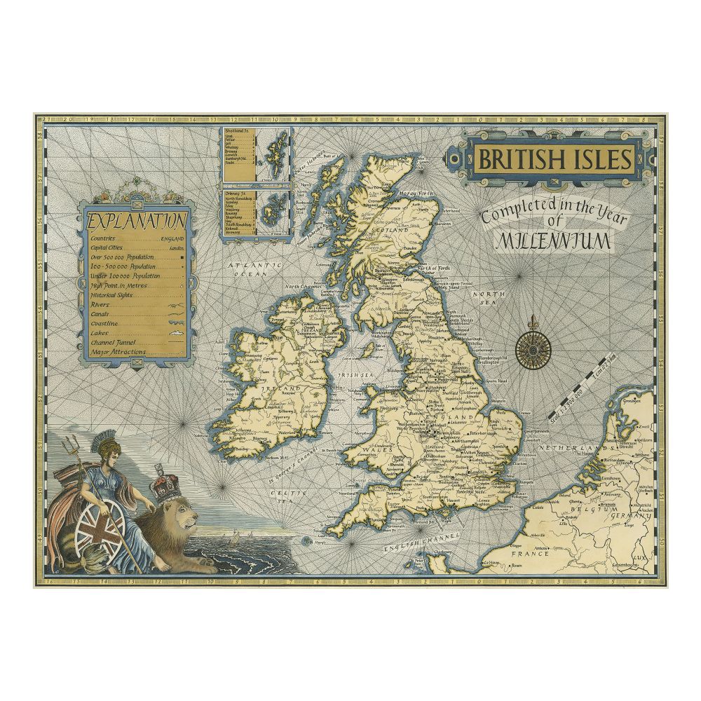 British Isles Millennium Map by Artist Bob Jackson