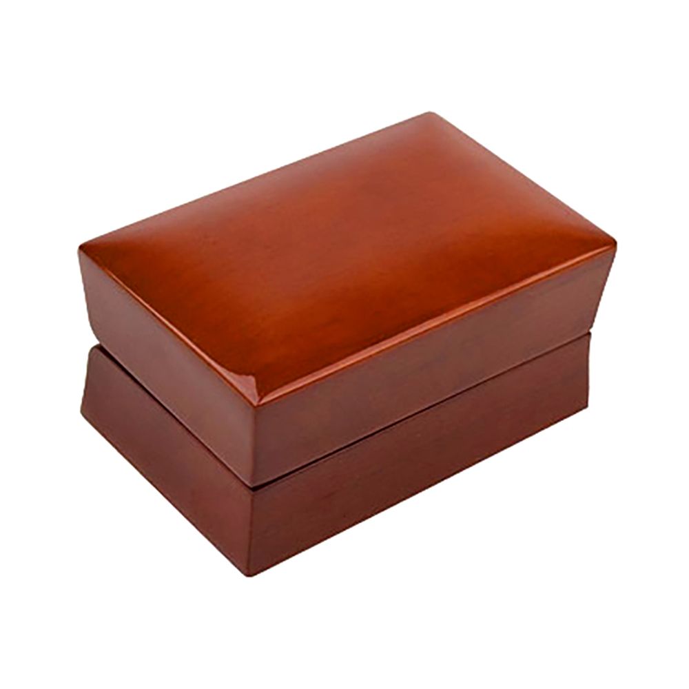 Mahogany Style Wooden Double Ring Box