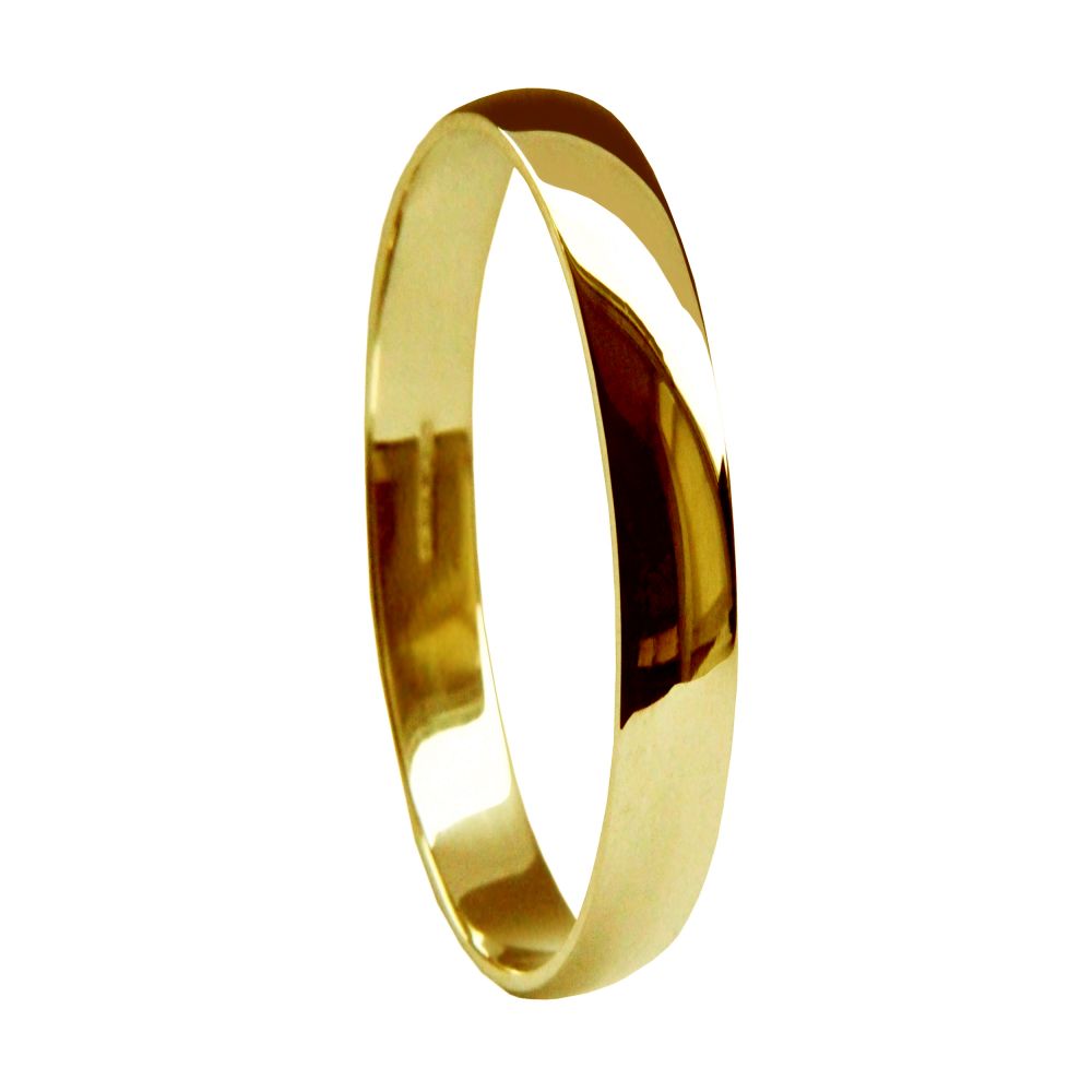 SALE 2mm 18ct Yellow Gold Light D Shaped Wedding Ring At Size K.5