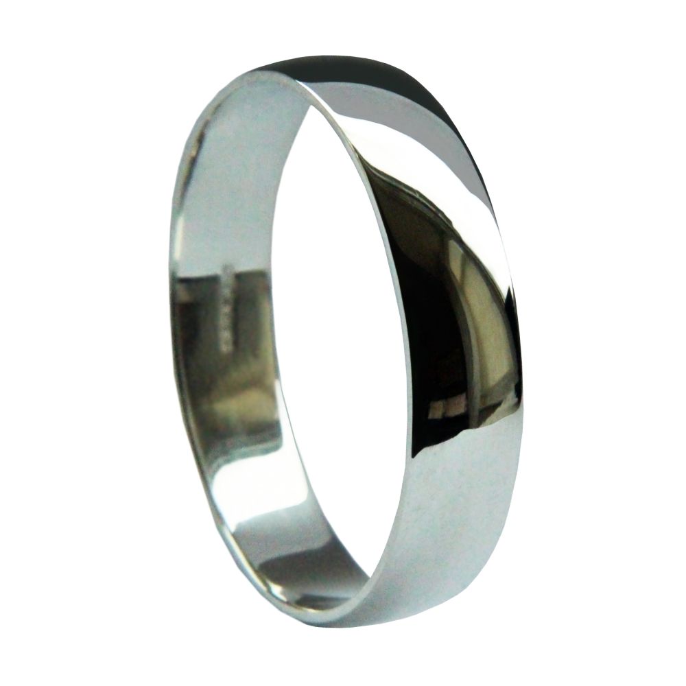 5mm 950 Platinum Medium D-Shape Wedding Rings Bands