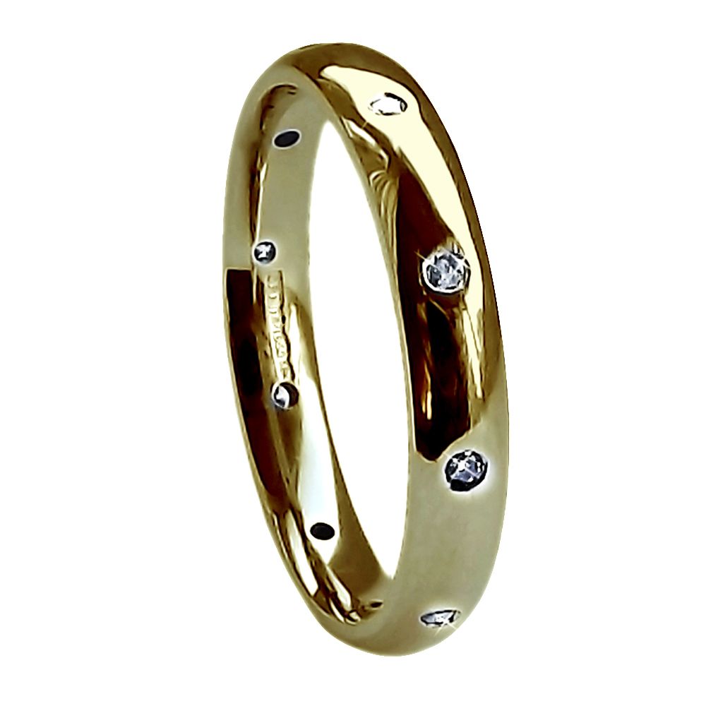 3mm 9ct Yellow Gold Heavy Court Comfort  0.16ct GSI Full Eternity Diamond Ring Wedding Rings Bands