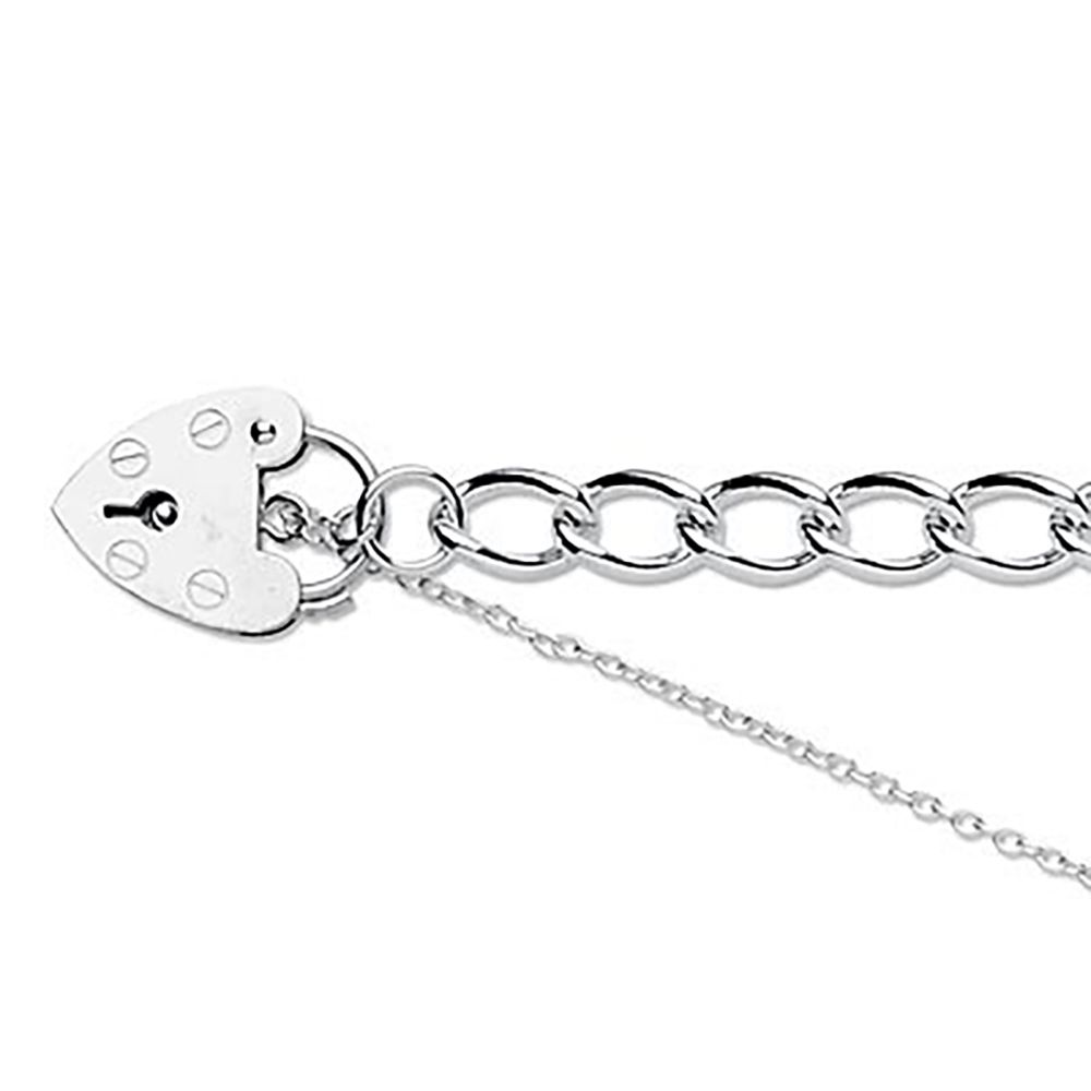 925 Sterling Silver 7.5" Heavy Charm Bracelet