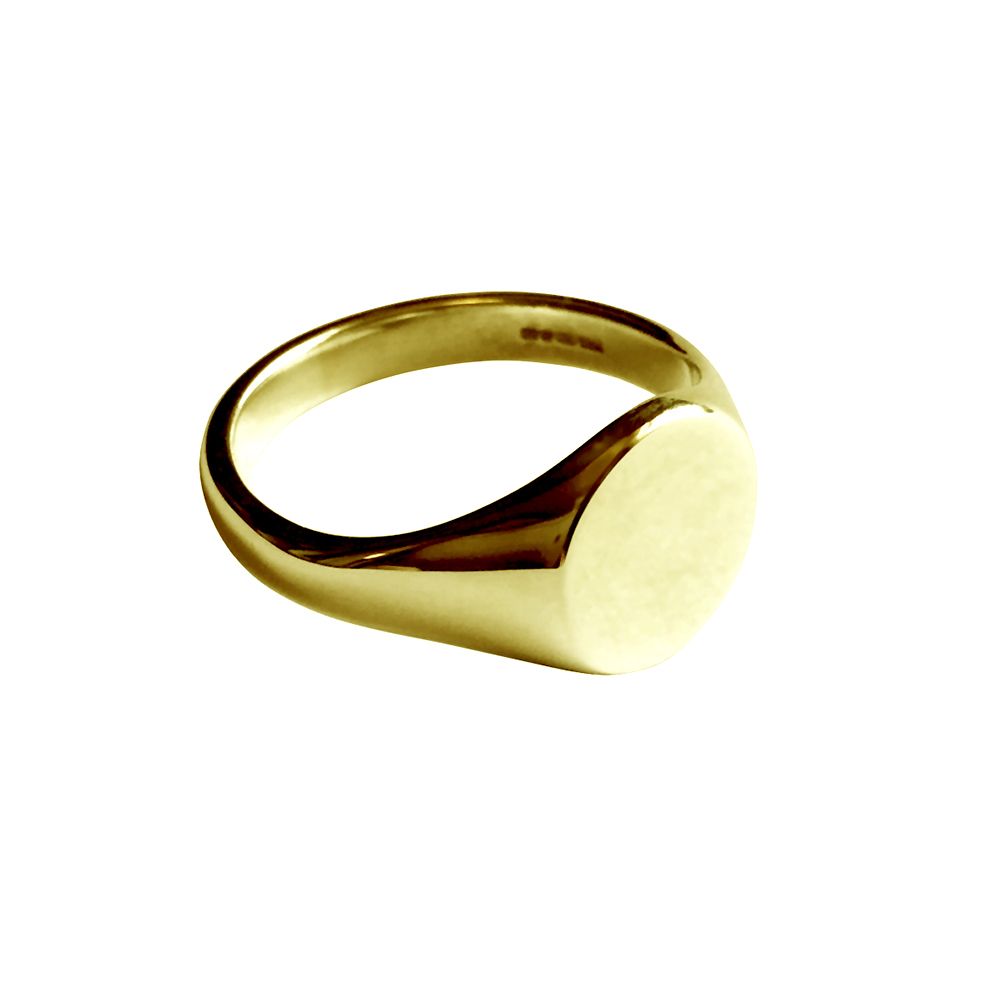 18ct Yellow Gold Round Signet Rings 11 x 11mm