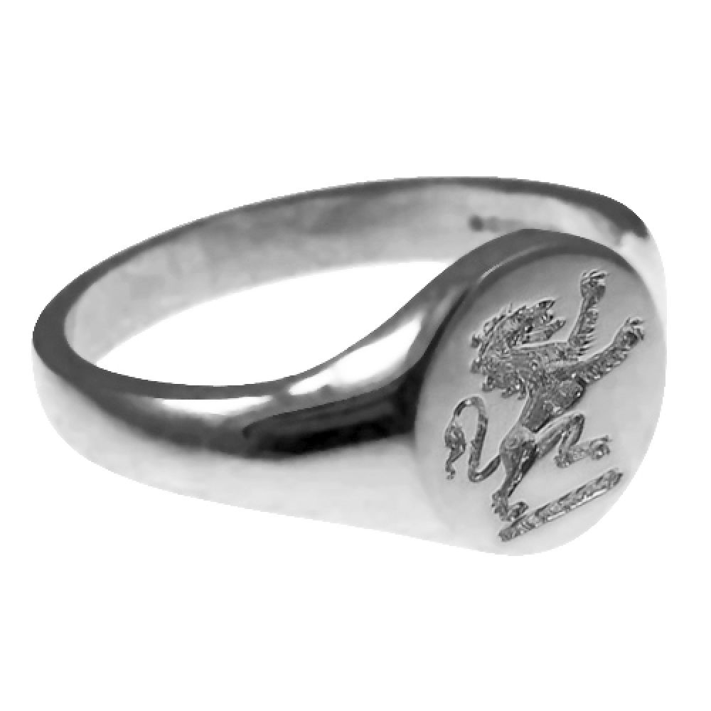 925 Sterling Silver 11mm Round Family Crest Signet Rings