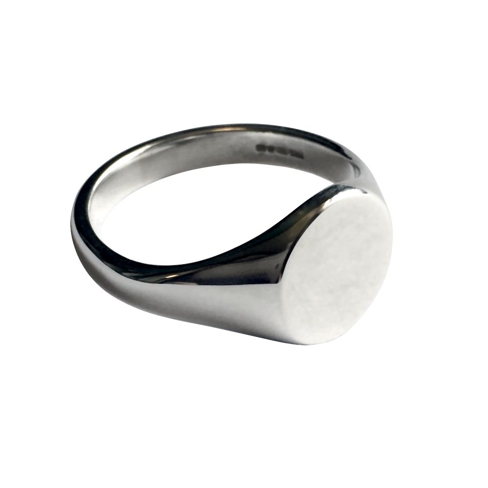 925 Sterling Silver Round Signet Rings 13 x 13mm