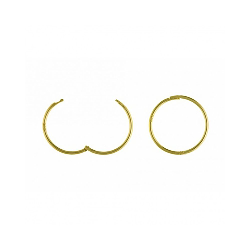 9ct Yellow Gold Hinged Sleeper Earrings 13/14/16mm