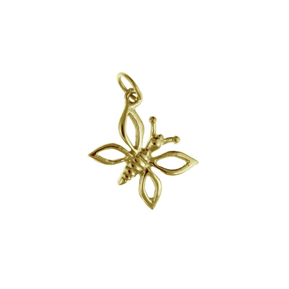 9ct Solid Yellow Gold Butterfly Charm