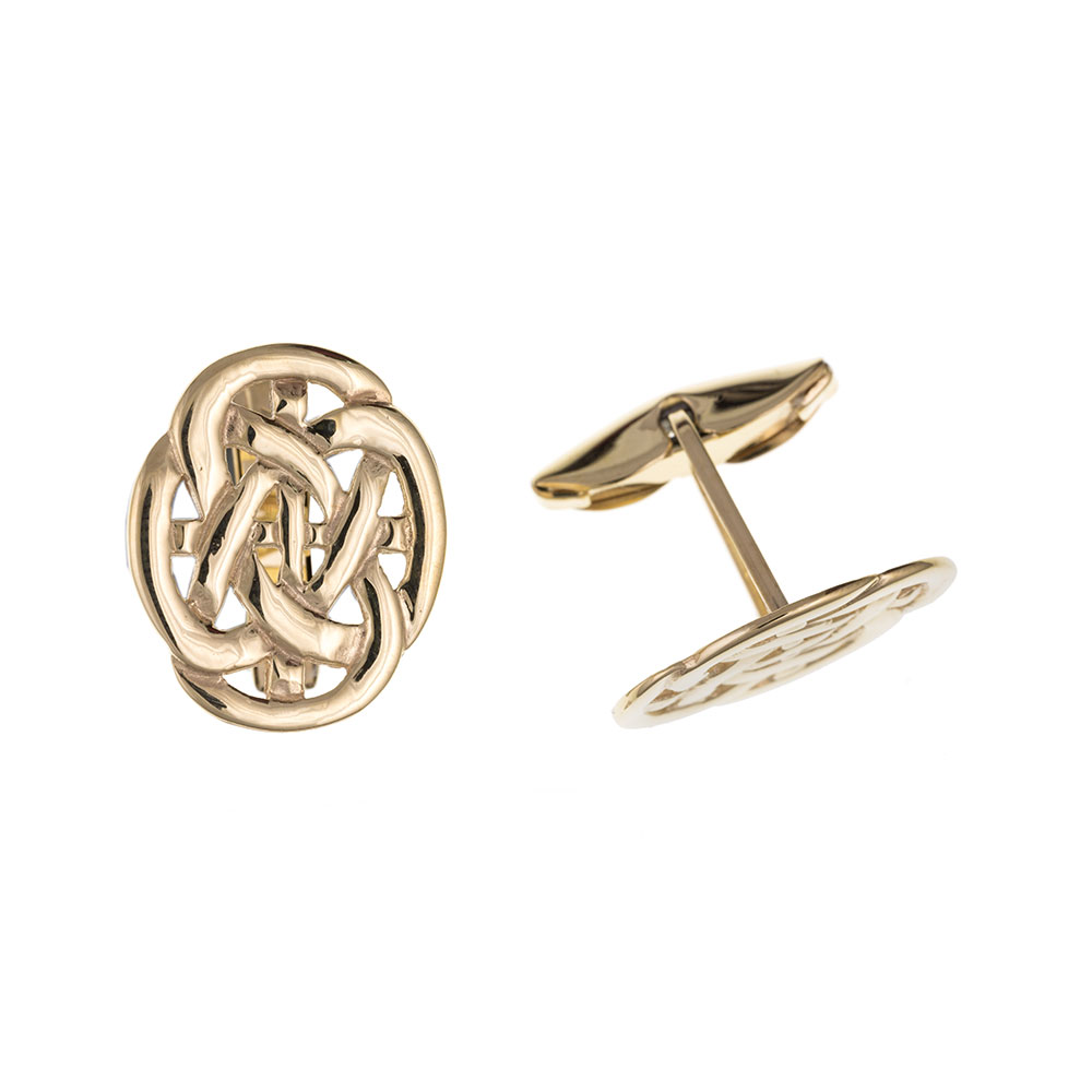 9ct Yellow Gold Celtic Design Cufflinks Hallmarked