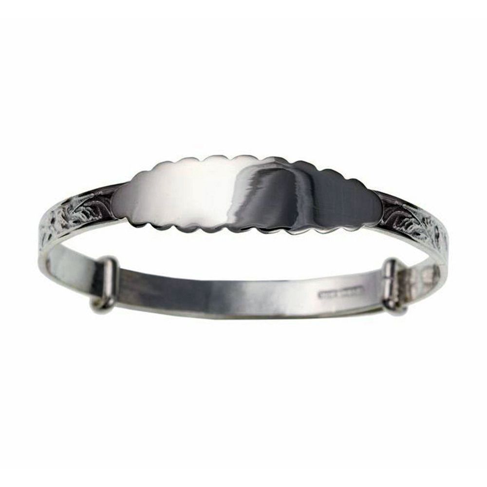 925 Sterling Silver Ladies Expanding ID Bangle