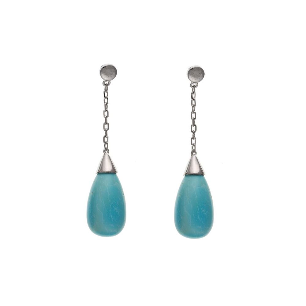925 Sterling Silver And Turquoise Drop Earrings