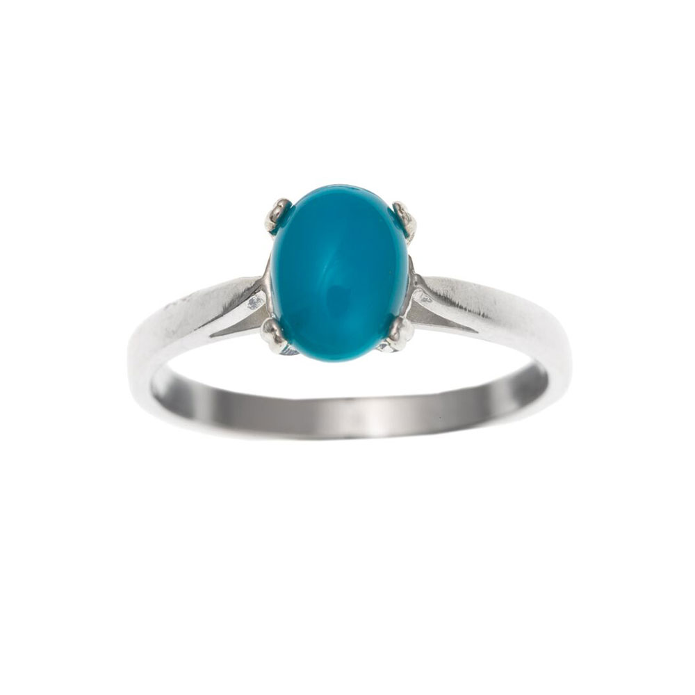 925 Sterling Silver Turquoise 8mm Single Stone Dress Ring