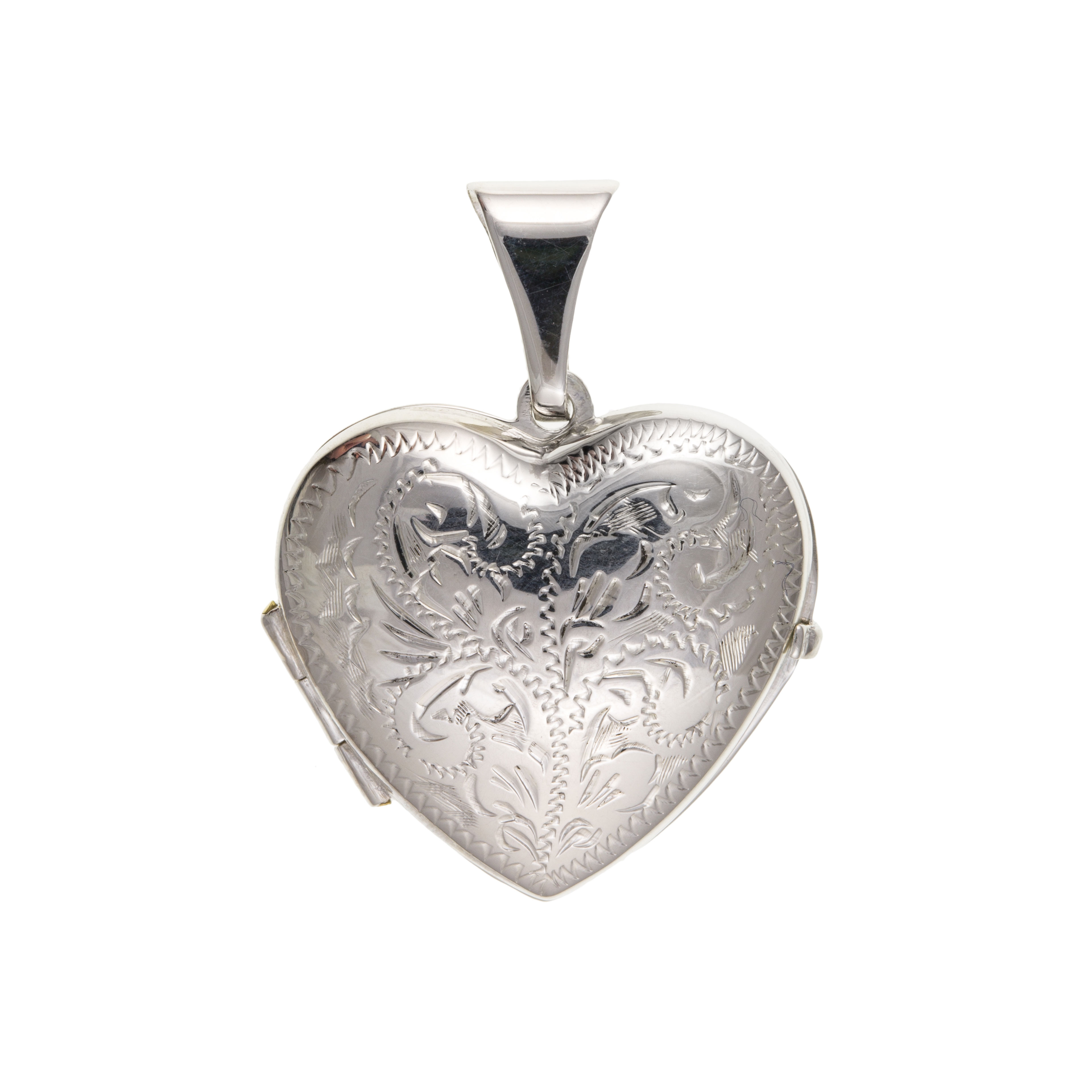 925 Sterling Silver Engraved Heart Locket 25 x 20mm