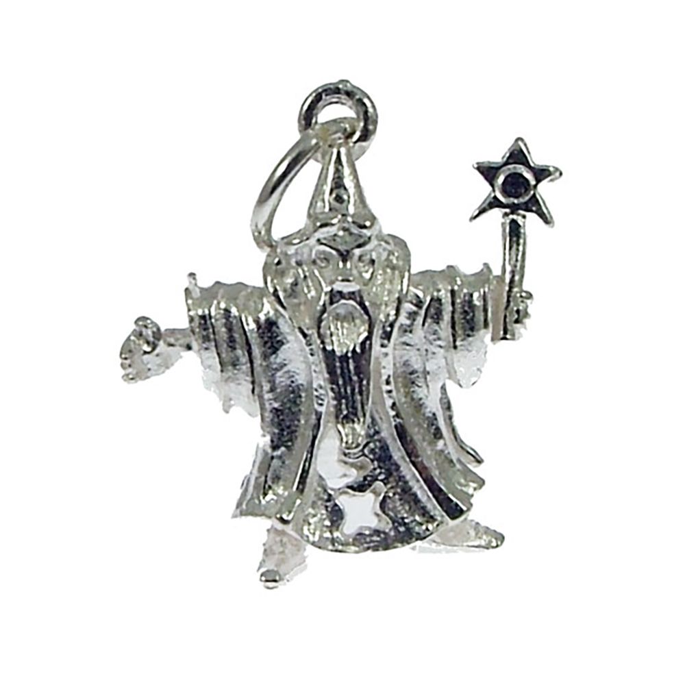 925 Sterling Silver 3D Wizard Charm 1.9g