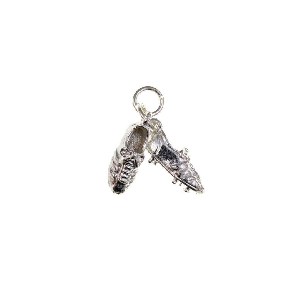 925 Solid Sterling Silver 3D Football Boots Charm