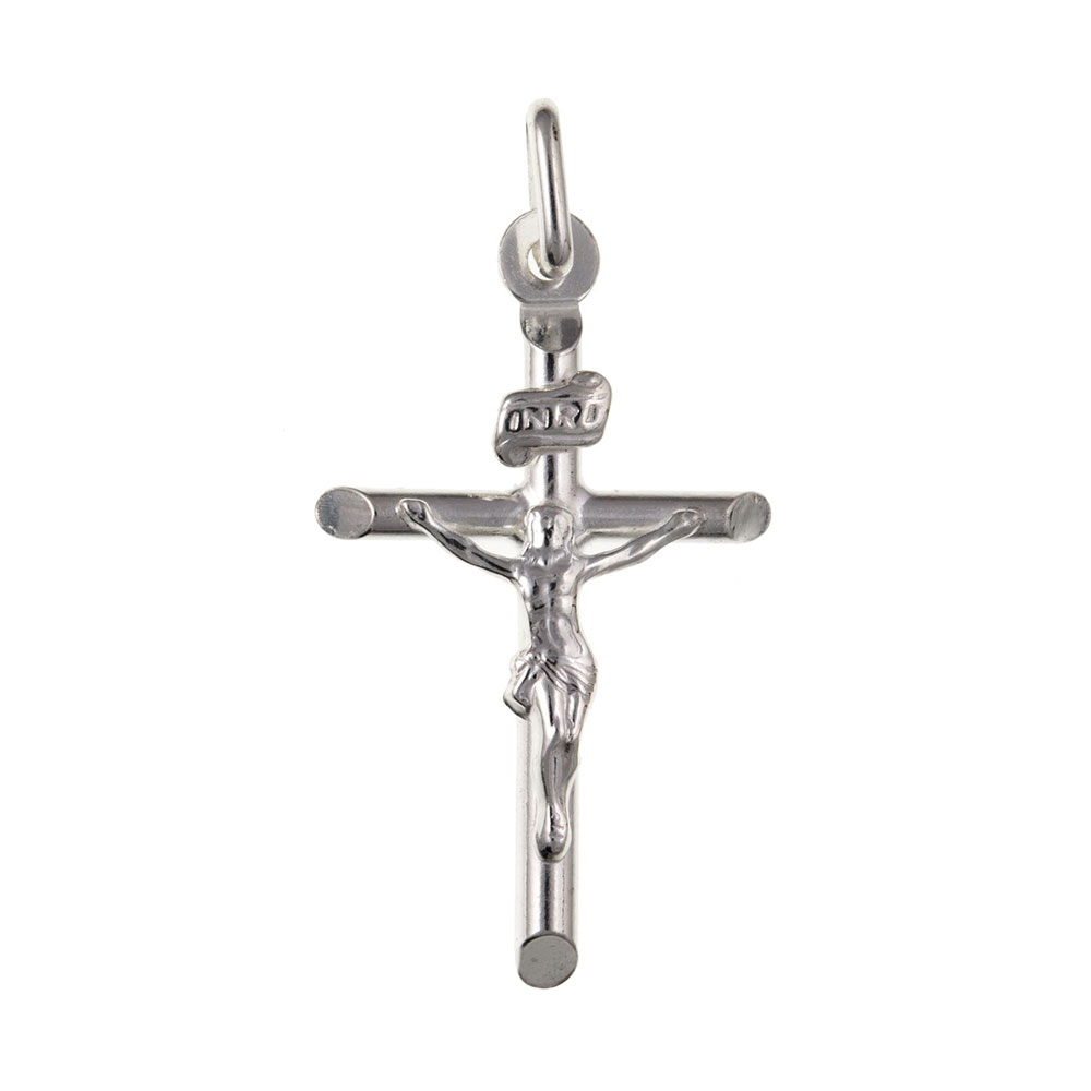 925 Sterling Silver Medium Crucifix Cross 28 x 15mm with Optional Hanging Chain