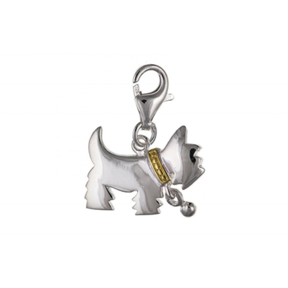 Sterling Silver Inlayed Westie Charm
