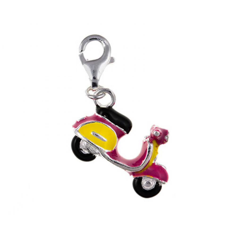 Sterling Silver Inlayed Vespa Scooter Charm