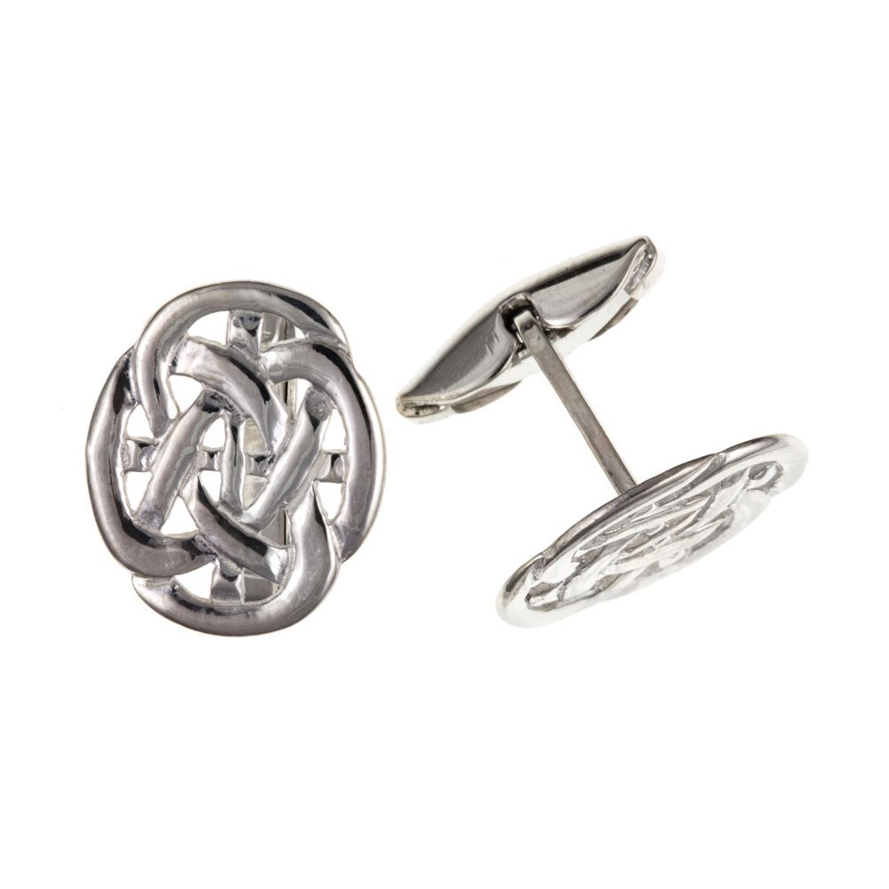 925 Sterling Silver Oval Celtic Cufflinks UK Made and 925 Hallmarked