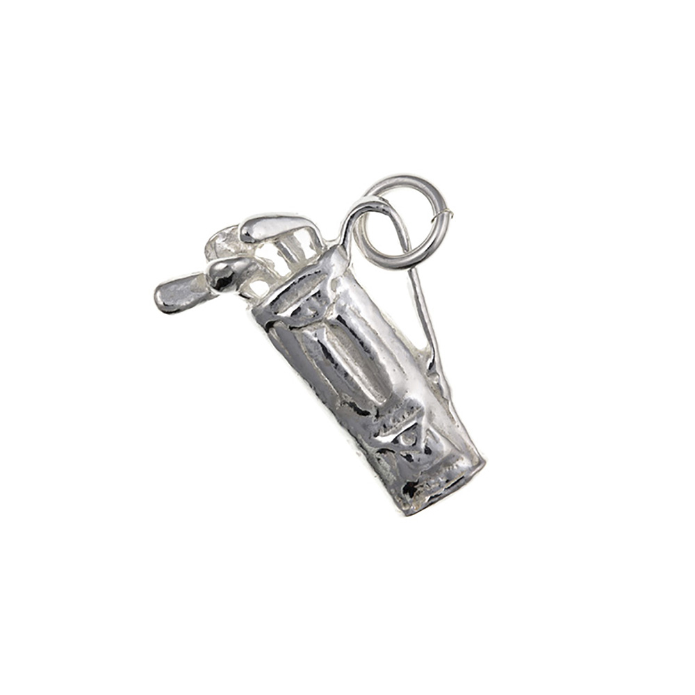 925 Solid Sterling Silver 3D Golf Clubs Charm