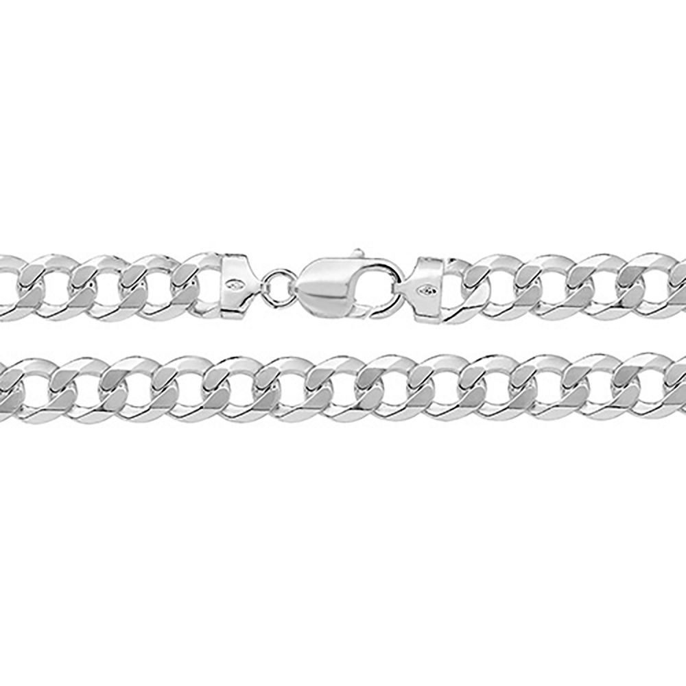 925 Solid Sterling Silver Men's 10mm Heavy Curb Chain