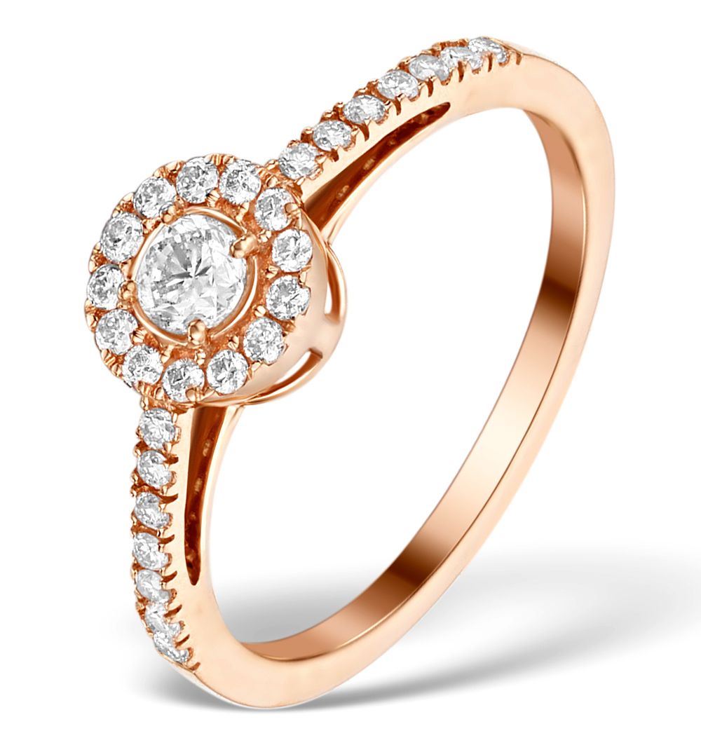 9ct Gold Shoulder Set Diamond Engagement Ring 0.45ct
