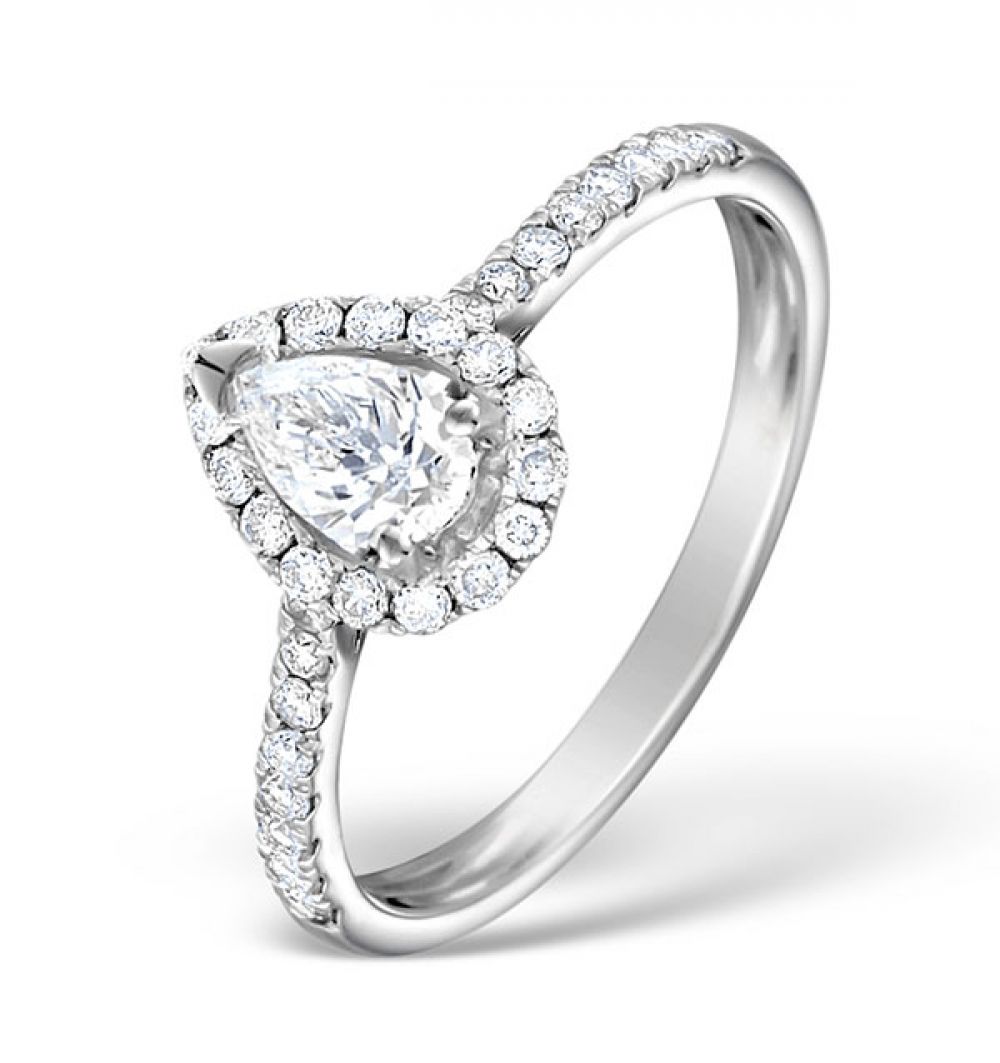 18ct White Gold 0.81ct Shoulder Set Diamond Solitaire Ring