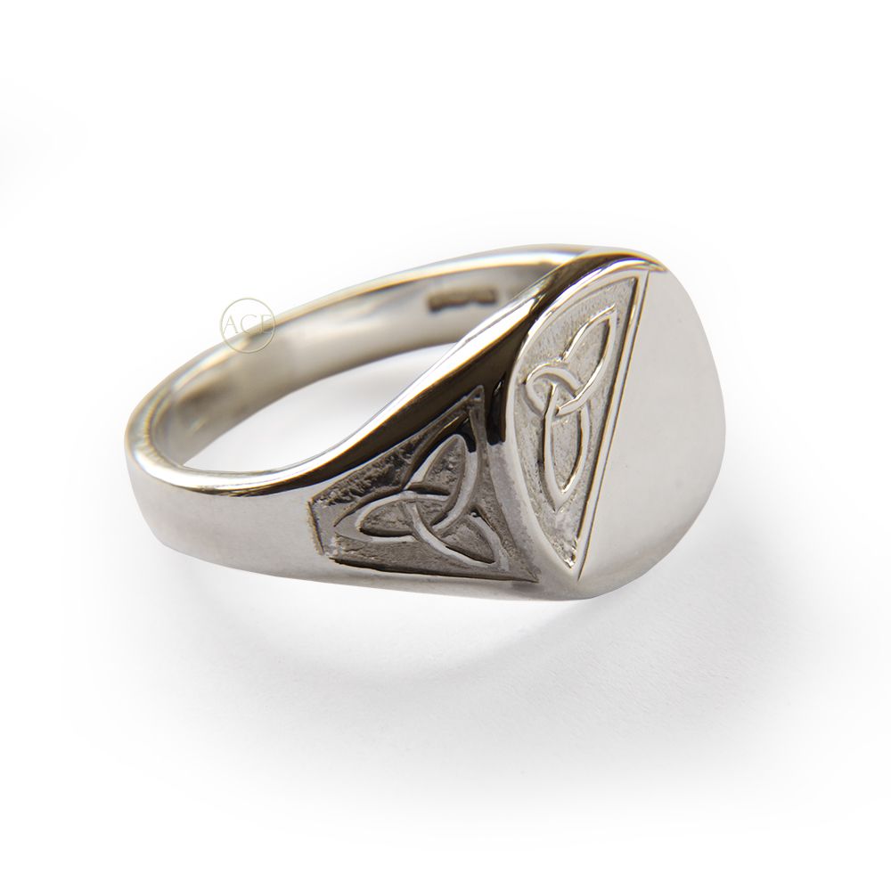 925 Sterling Silver Celtic Infinity Signet Rings 12 x 12mm 8.0g