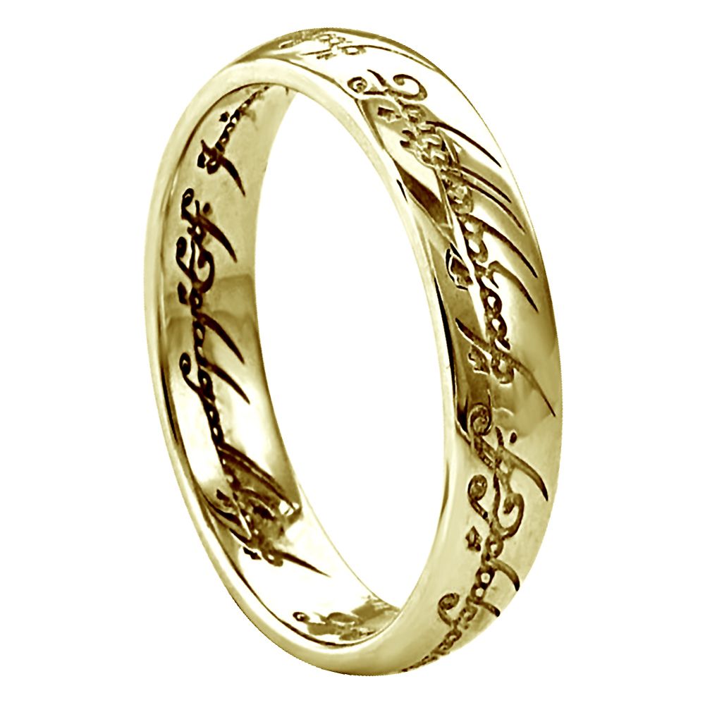 4mm 9ct Yellow Gold Lord Of The Rings Heavy Court Comfort Wedding Rings Bands