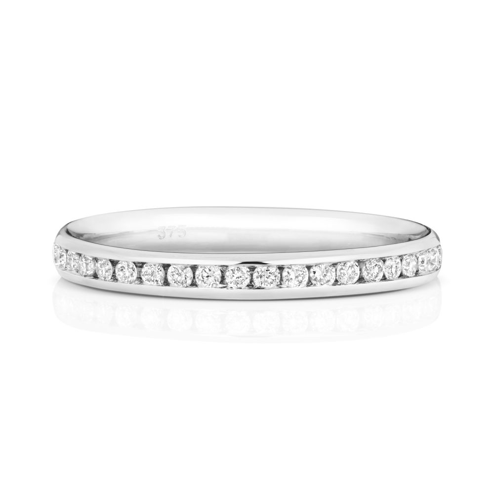 2.2mm 950 Platinum 100% Channel Set Diamond Wedding Rings Bands
